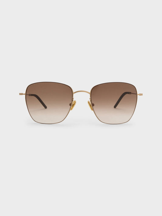 Miranda Square Sunglasses - Light Gold | CHARLES & KEITH