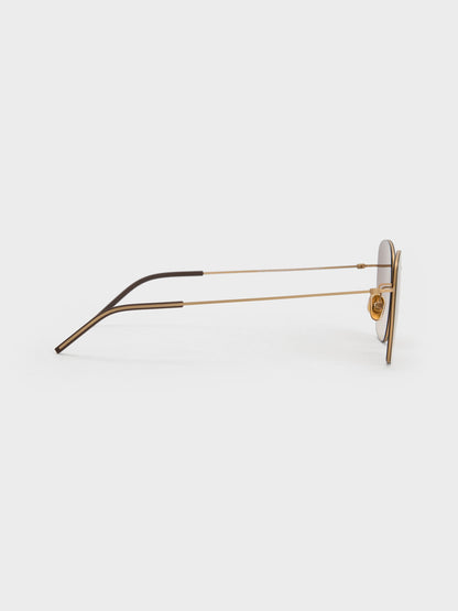 Miranda Square Sunglasses - Light Gold | CHARLES & KEITH