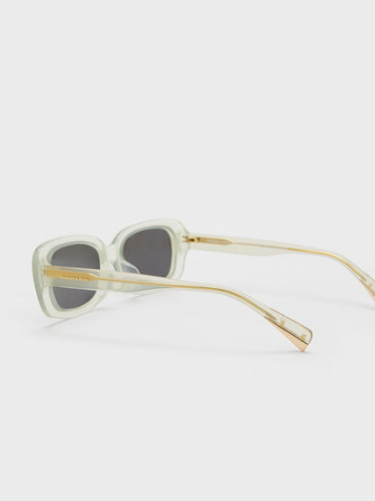 Aubrey Rectangular Sunglasses - Mint Green | CHARLES & KEITH