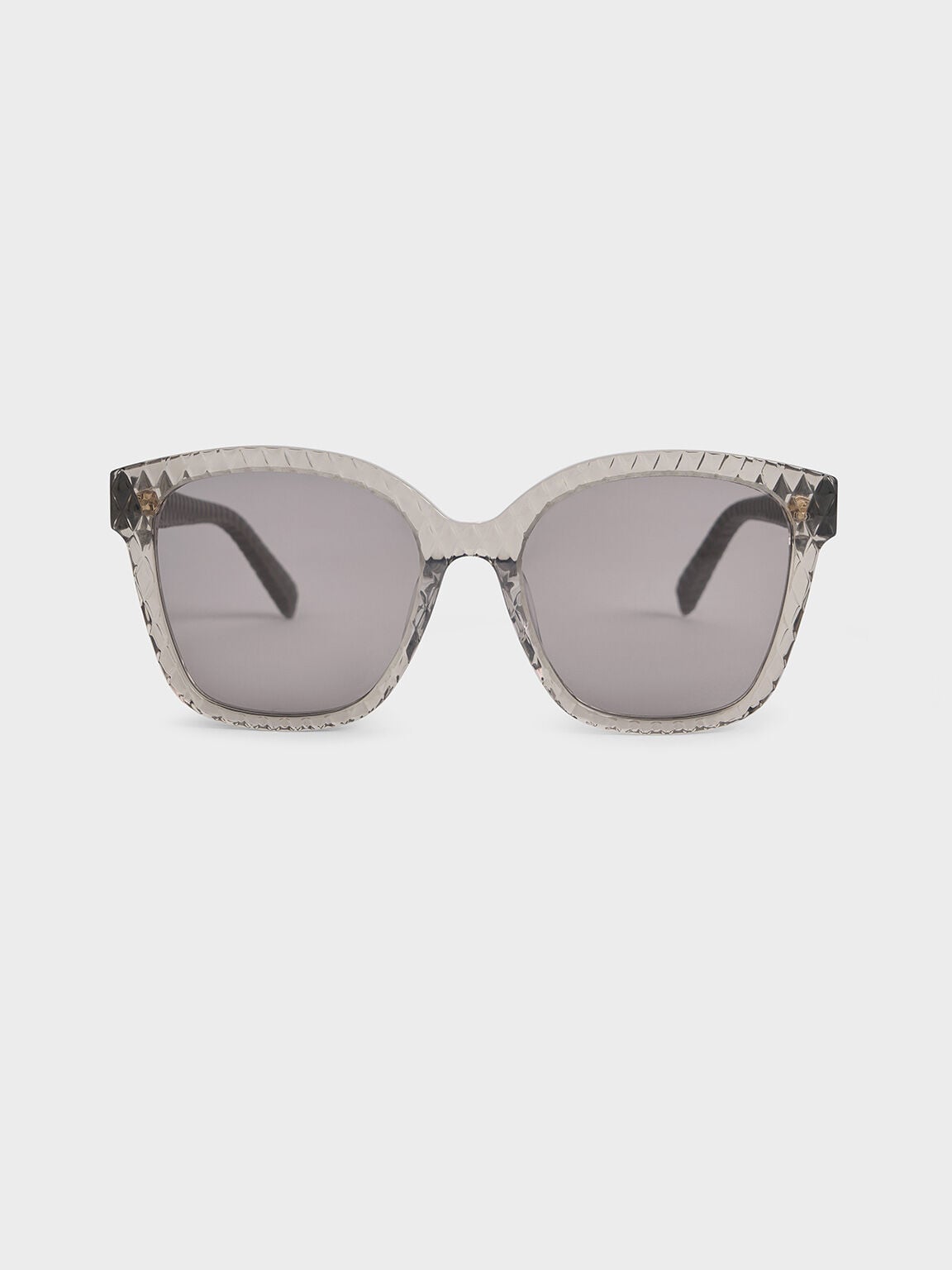 Leather Quilted Sunglasses - Grey | CHARLES & KEITH