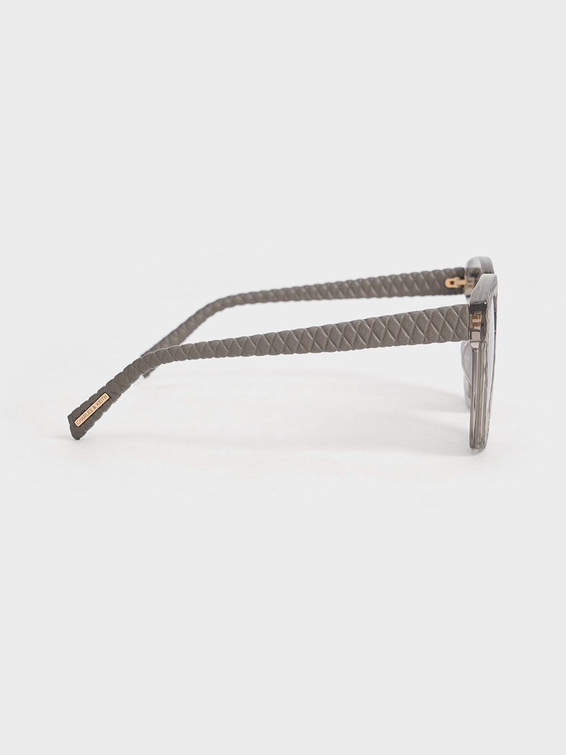 Leather Quilted Sunglasses - Grey | CHARLES & KEITH