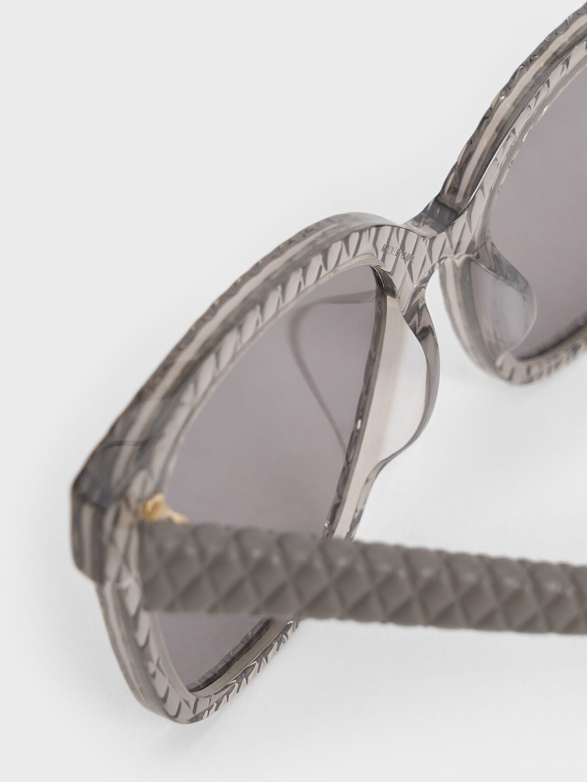 Leather Quilted Sunglasses - Grey | CHARLES & KEITH