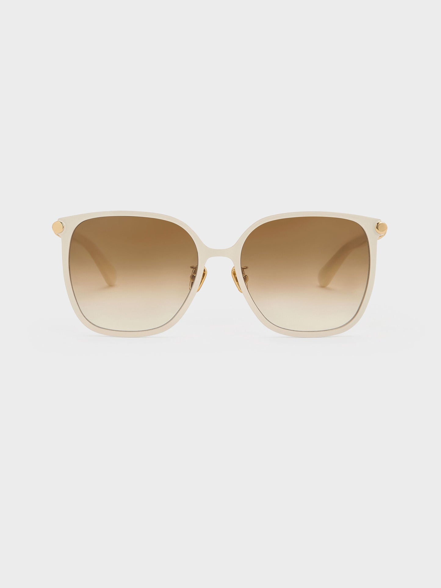 Ophelia Square Sunglasses - Cream | CHARLES & KEITH