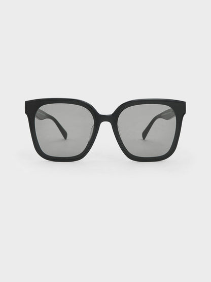 Gabine Oversized Butterfly Sunglasses - Black | CHARLES & KEITH