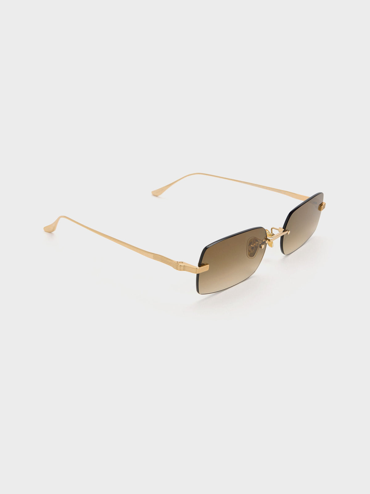 Easton Rimless Rectangular Sunglasses - Gold | CHARLES & KEITH
