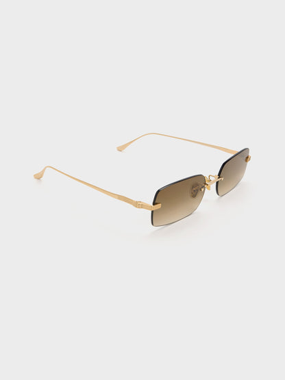 Easton Rimless Rectangular Sunglasses - Gold | CHARLES & KEITH
