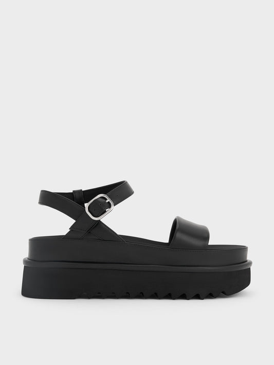 Flatform Sandals - Black | CHARLES & KEITH