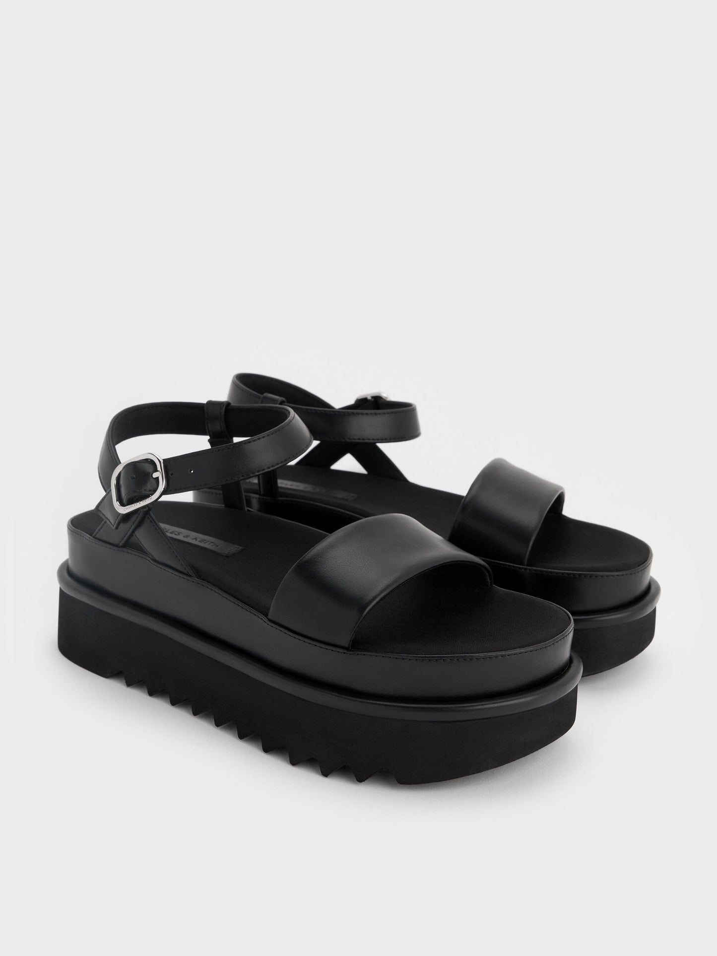 Flatform Sandals - Black | CHARLES & KEITH