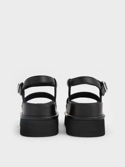 Flatform Sandals - Black | CHARLES & KEITH