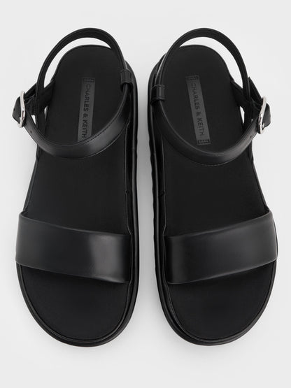 Flatform Sandals - Black | CHARLES & KEITH