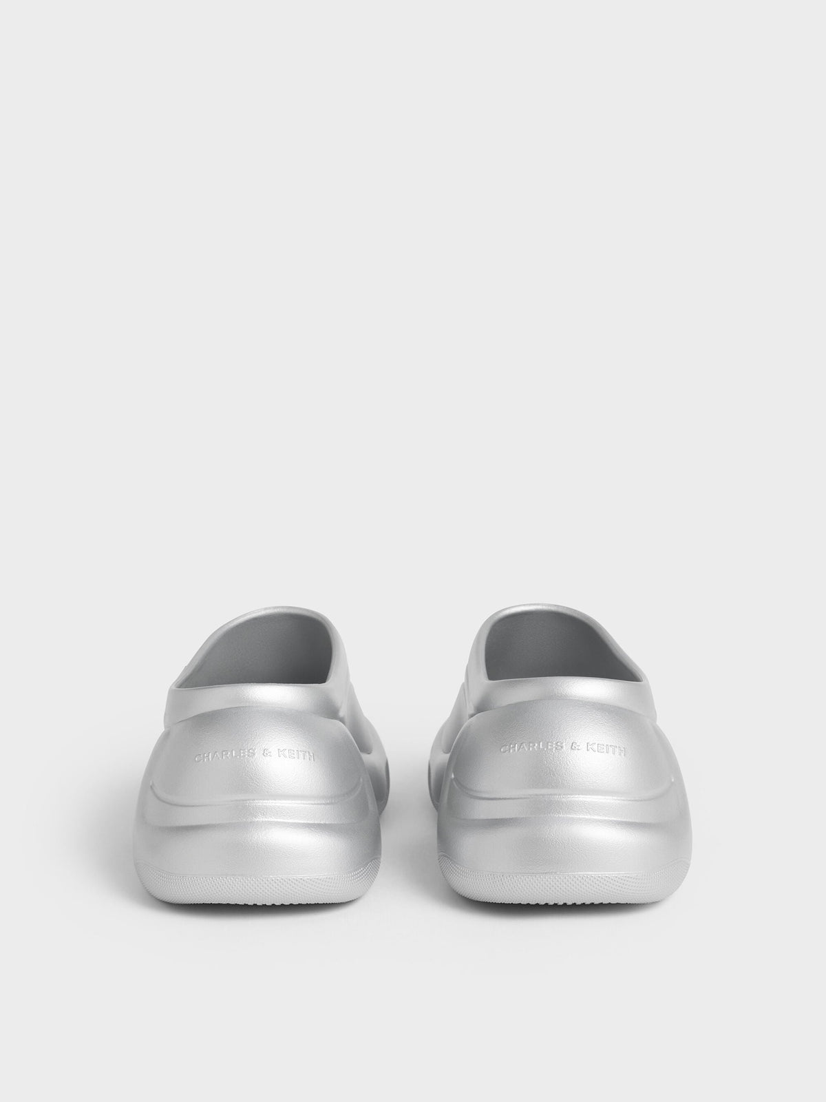 Eva Sculptural Platform Sandals - Silver | CHARLES & KEITH