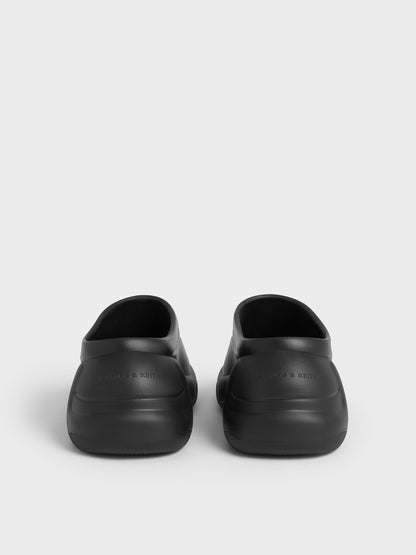 Eva Sculptural Platform Sandals - Black | CHARLES & KEITH