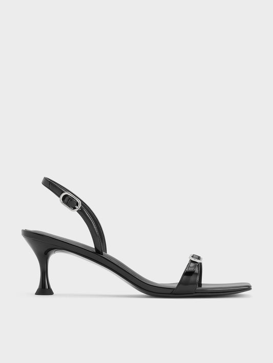 Buckled Slingback Kitten Heels - Black Box | CHARLES & KEITH