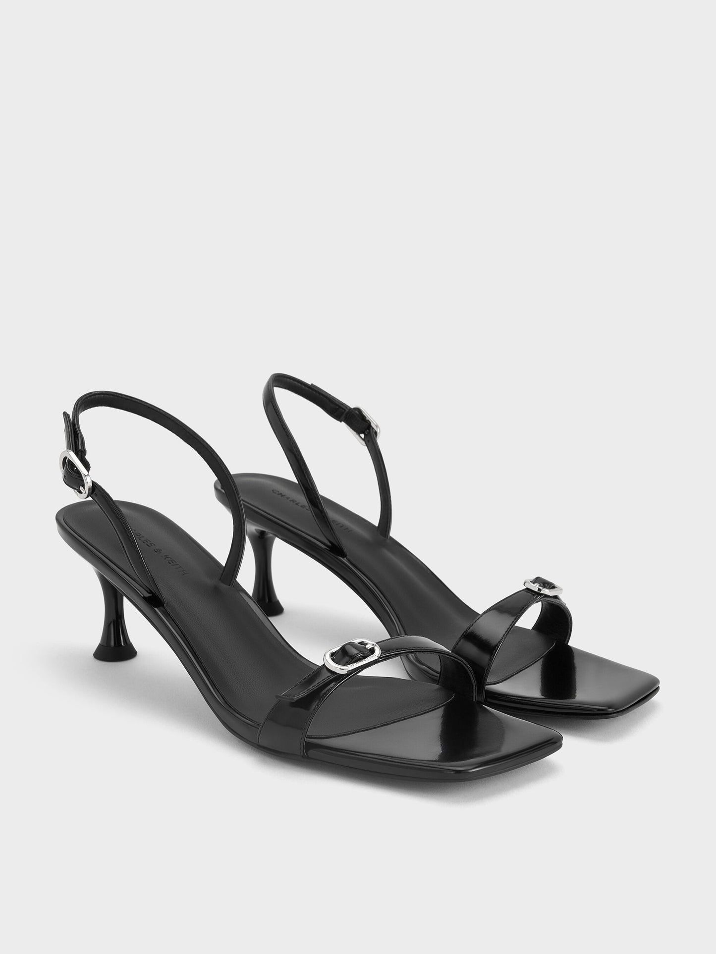 Buckled Slingback Kitten Heels - Black Box | CHARLES & KEITH