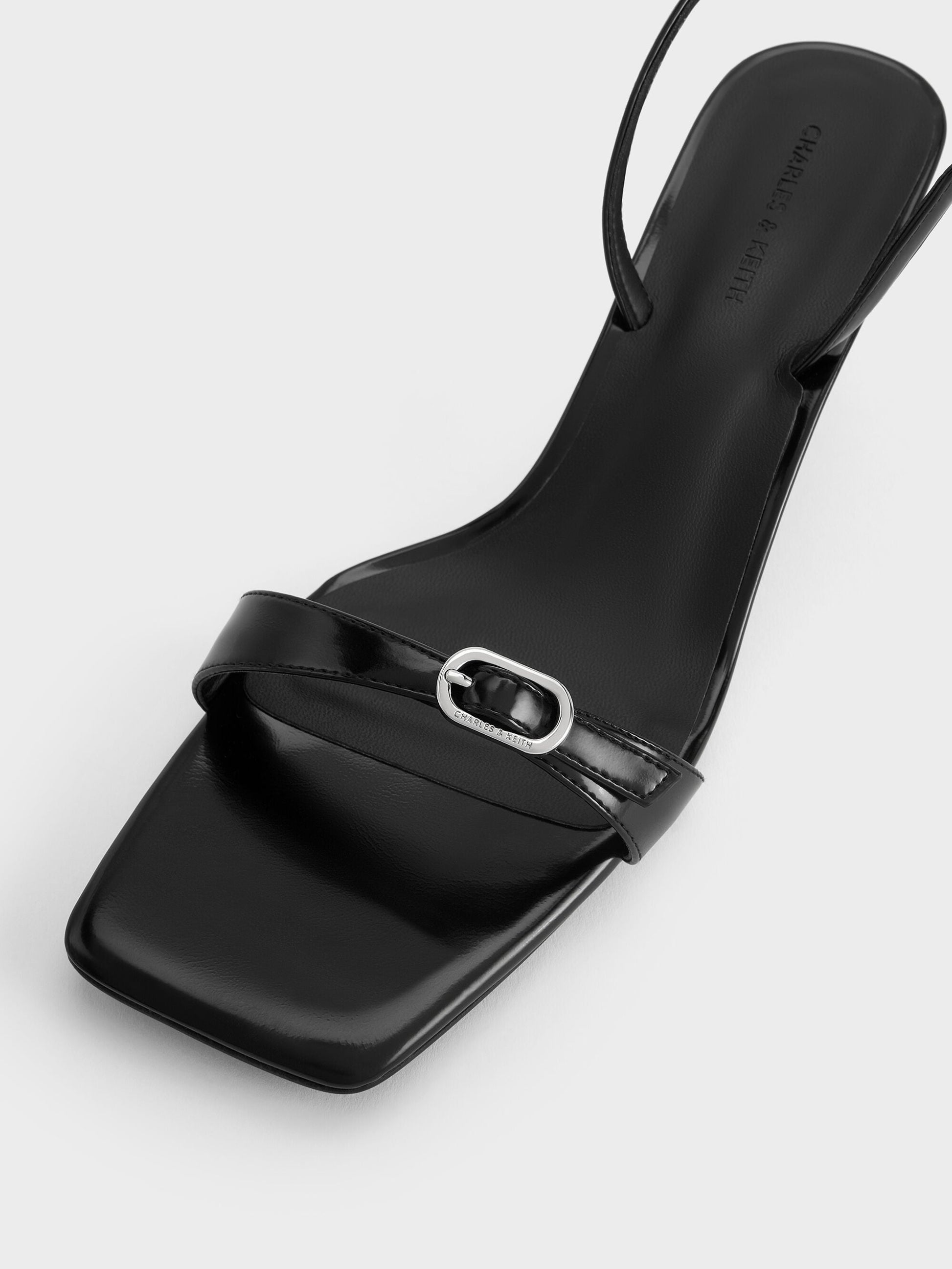 Buckled Slingback Kitten Heels - Black Box | CHARLES & KEITH