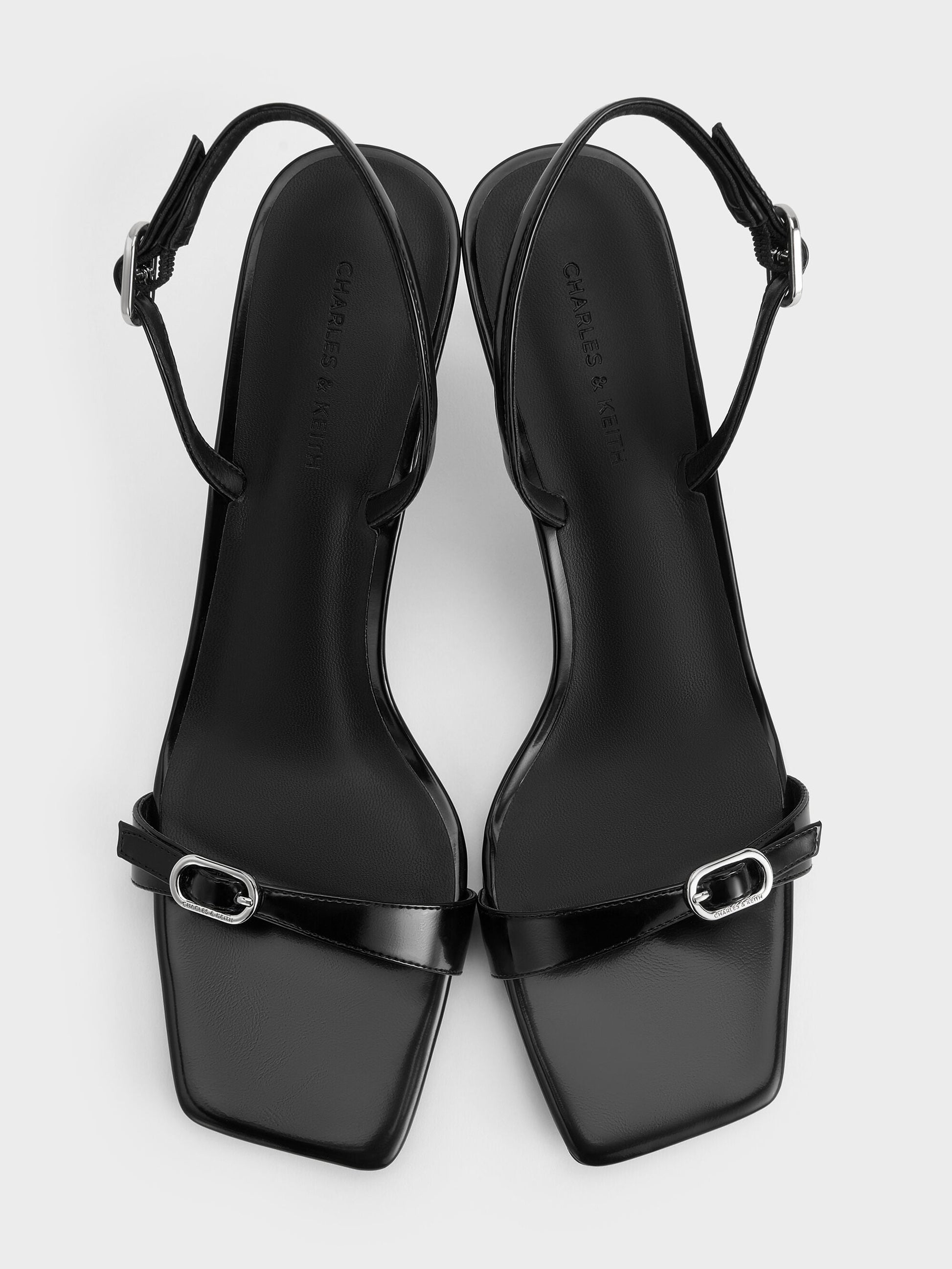 Buckled Slingback Kitten Heels - Black Box | CHARLES & KEITH
