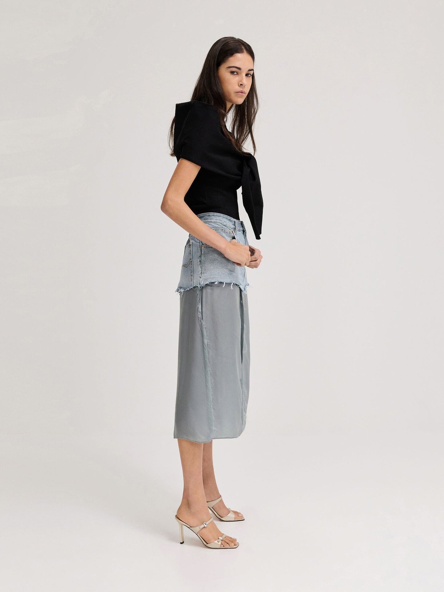 Pearlescent Leather Gem-Buckle Heeled Sandals - Ivory | CHARLES & KEITH