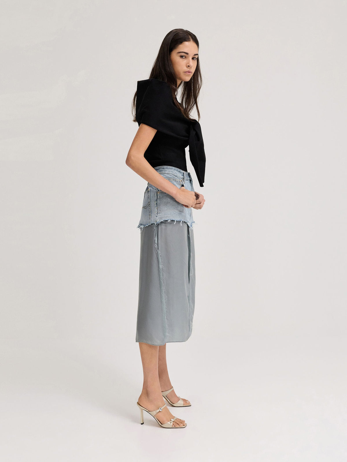 Pearlescent Leather Gem-Buckle Heeled Sandals - Ivory | CHARLES & KEITH