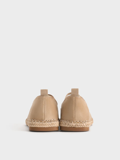 Bernadine Faux Suede Espadrille Flats - Sand | CHARLES & KEITH
