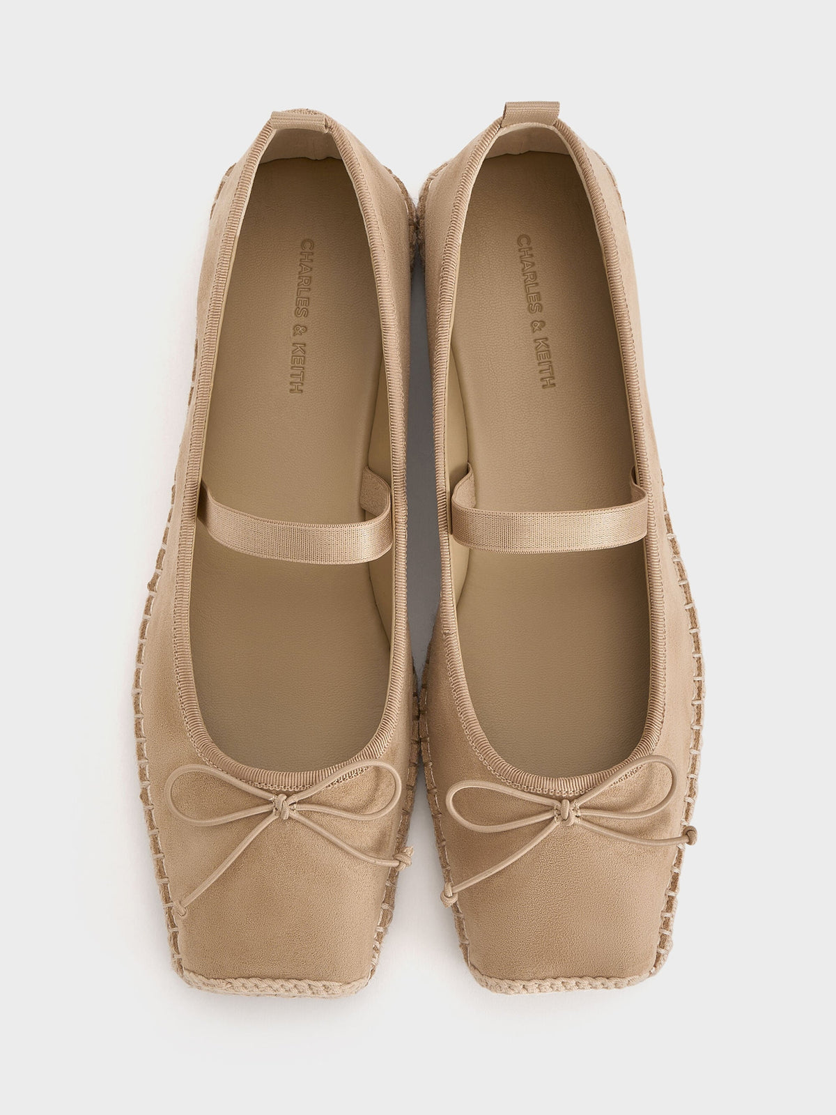 Bernadine Faux Suede Espadrille Flats - Sand | CHARLES & KEITH
