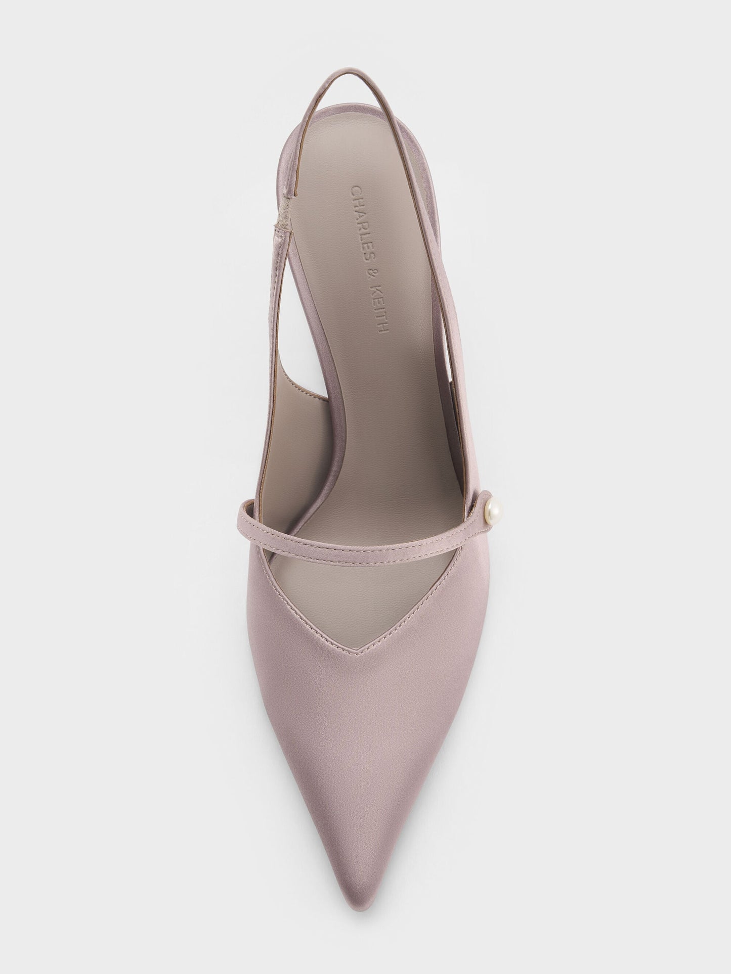 Helena Pearl Pointed Slingback Pumps - Mauve | CHARLES & KEITH