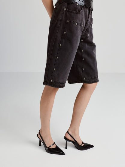 Helena Pearl Pointed Slingback Pumps - Black Box | CHARLES & KEITH