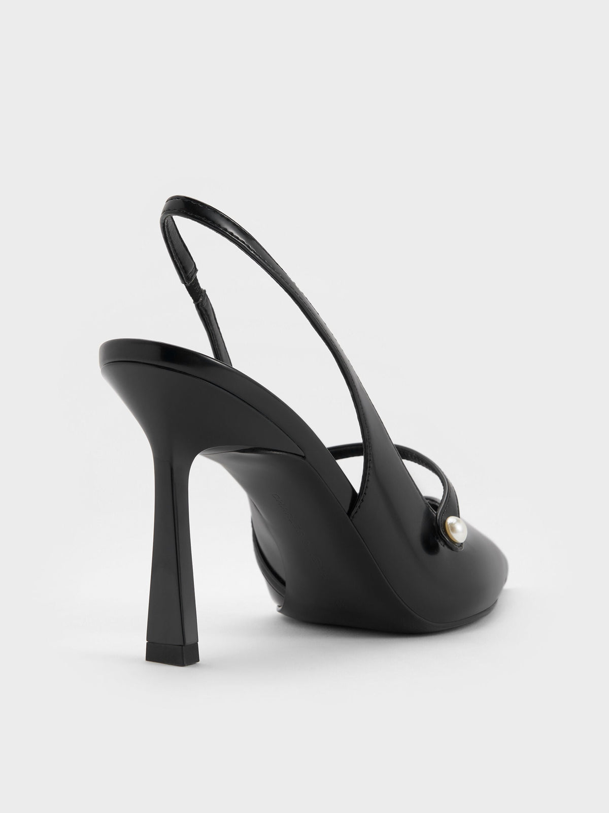 Helena Pearl Pointed Slingback Pumps - Black Box | CHARLES & KEITH
