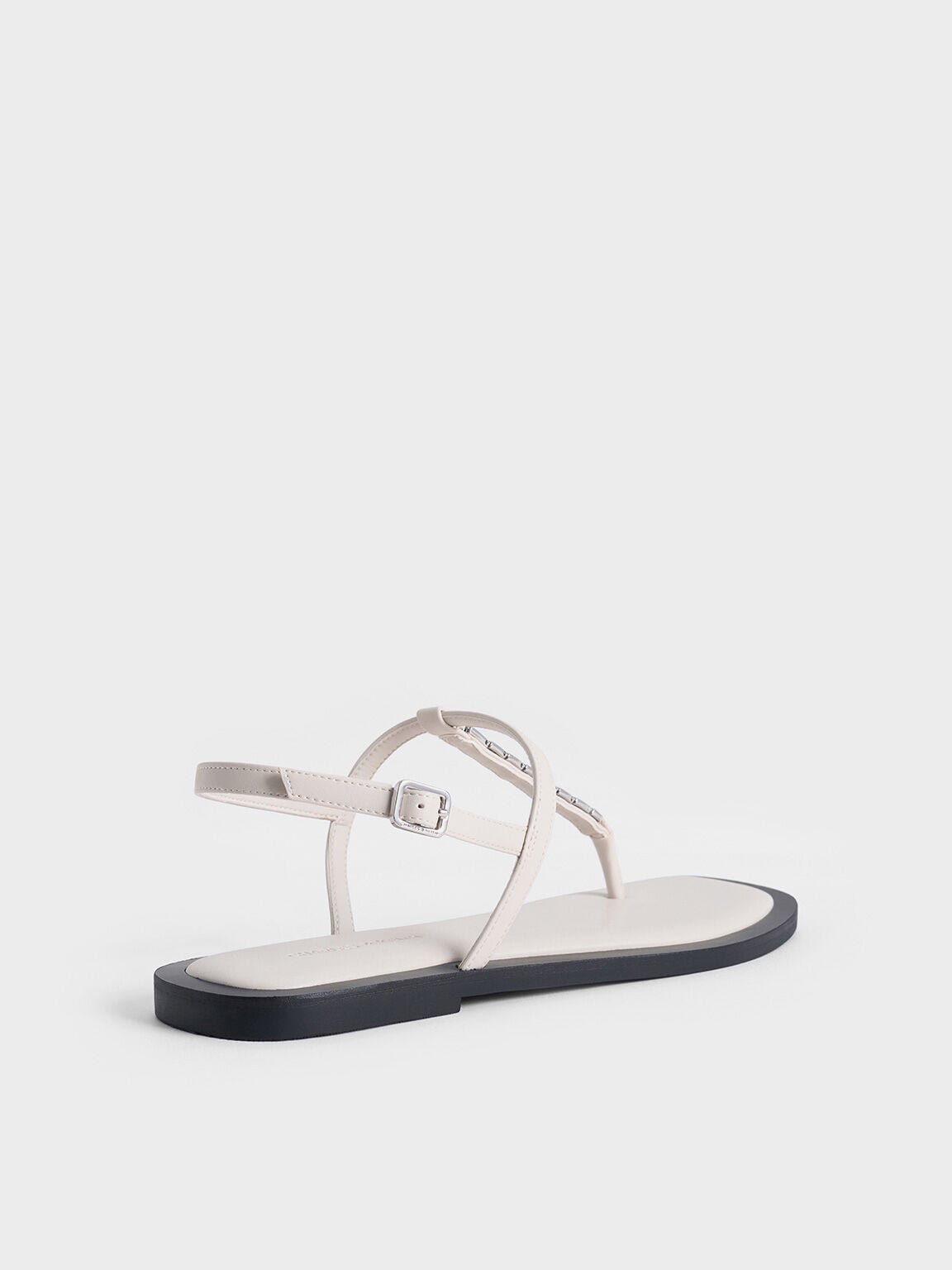 Chain-Link Thong Sandals - Chalk | CHARLES & KEITH