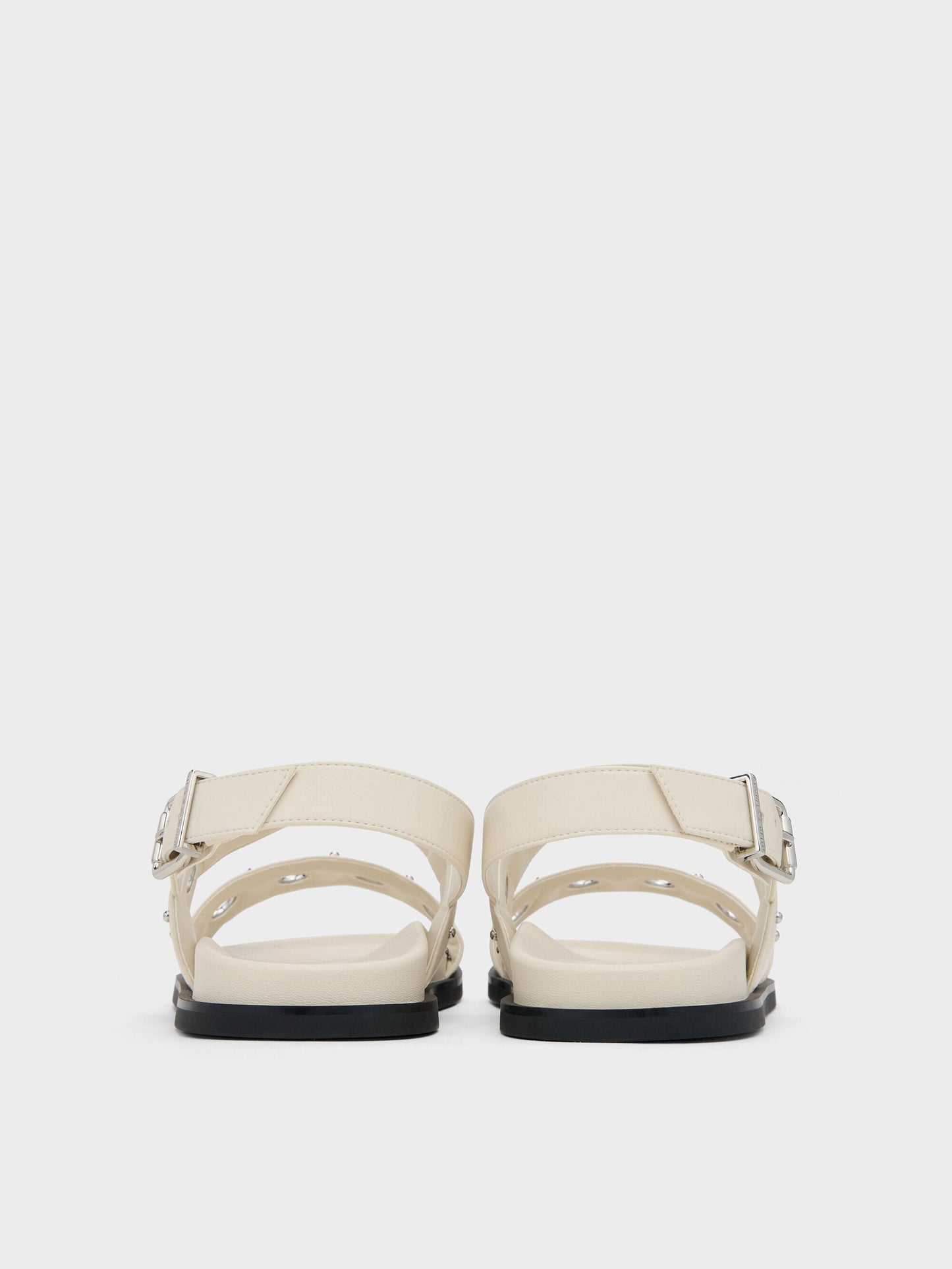Grommet Slingback Sandals - Chalk | CHARLES & KEITH