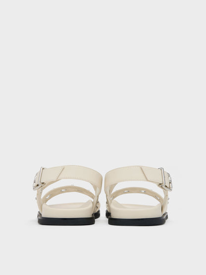Grommet Slingback Sandals - Chalk | CHARLES & KEITH