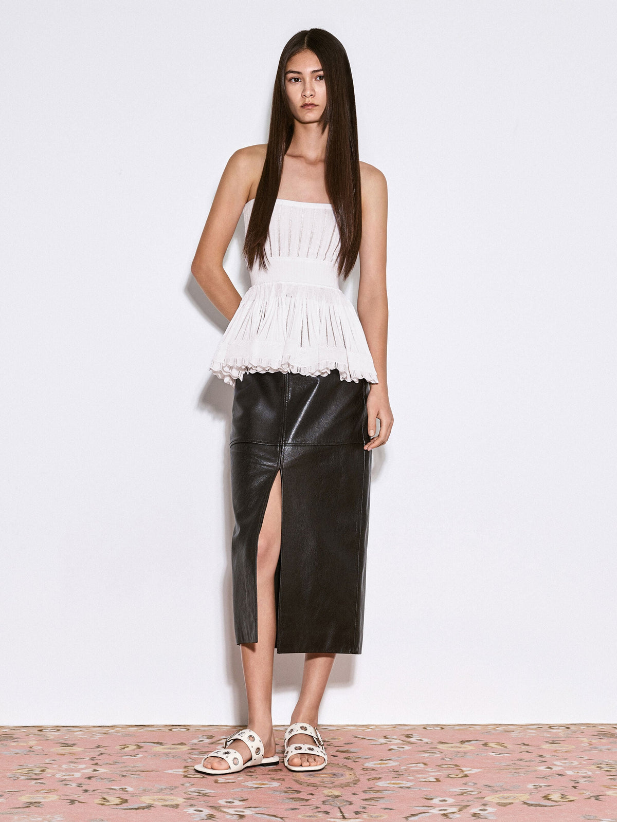 Grommet Buckled Slides - Chalk | CHARLES & KEITH