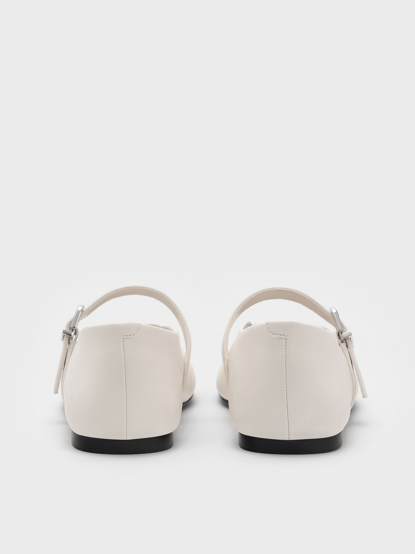 Perforated Rose Mary Janes - Chalk | CHARLES & KEITH