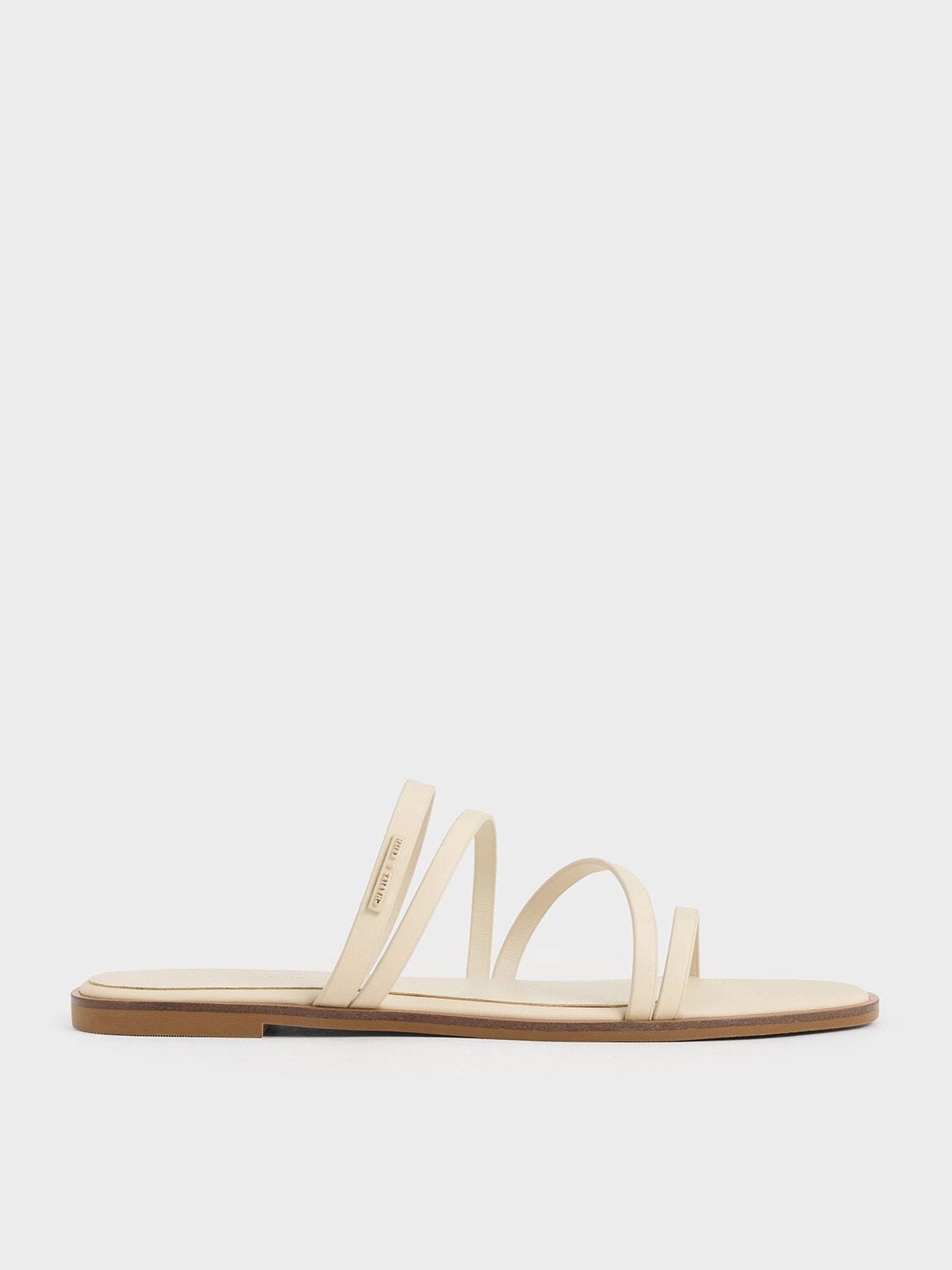 Lliana Strappy Slide Sandals - Chalk | CHARLES & KEITH