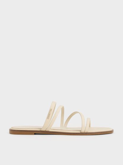 Lliana Strappy Slide Sandals - Chalk | CHARLES & KEITH