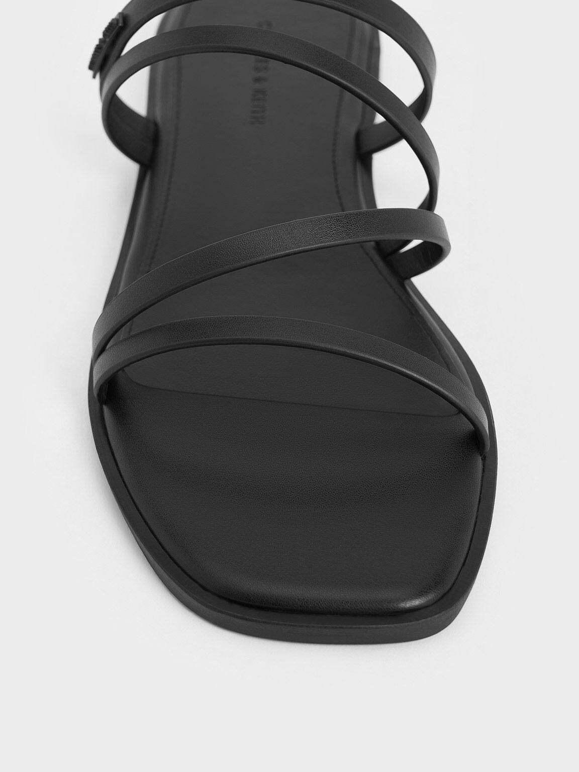 Lliana Strappy Slide Sandals - Black | CHARLES & KEITH