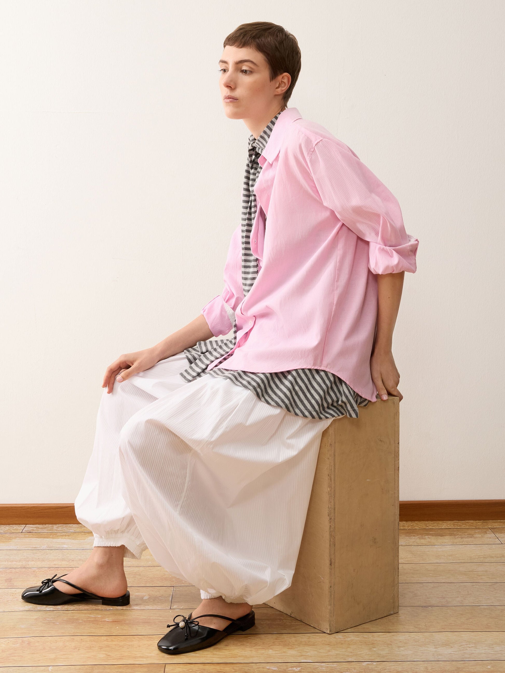 Pearl-Accent Bow Flat Mules - Black Box | CHARLES & KEITH