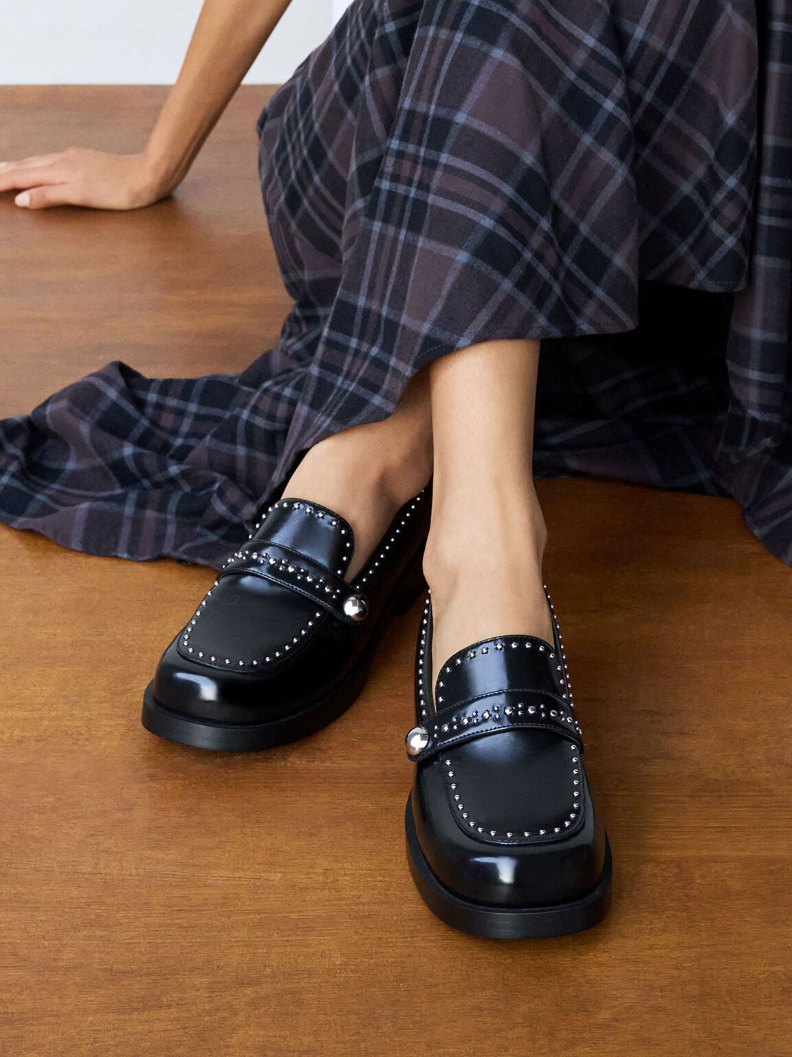 Studded Loafers - Black Box | CHARLES & KEITH