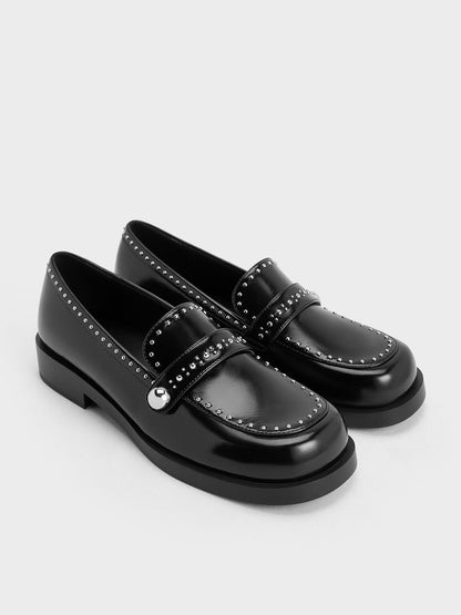 Studded Loafers - Black Box | CHARLES & KEITH