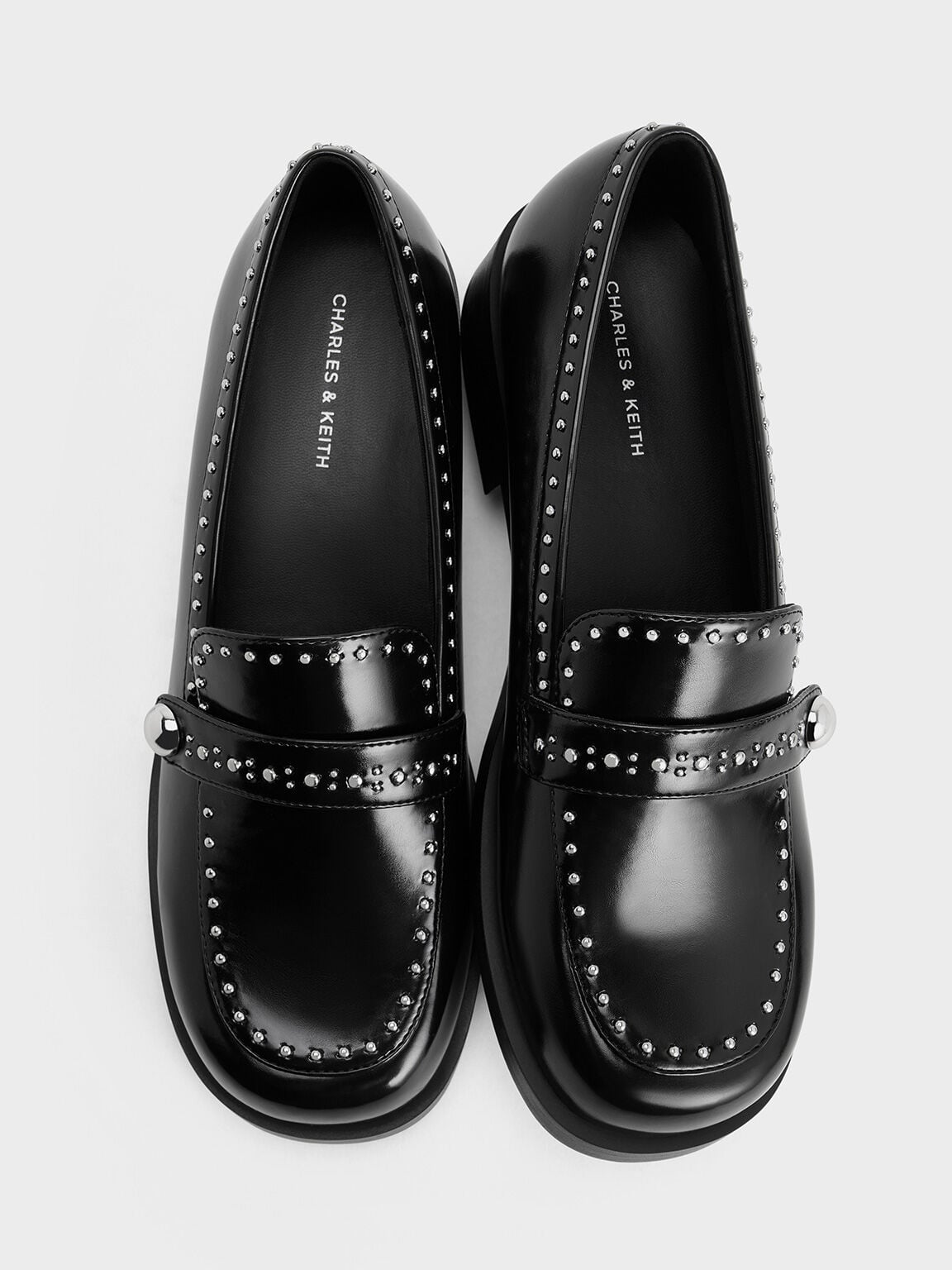 Studded Loafers - Black Box | CHARLES & KEITH