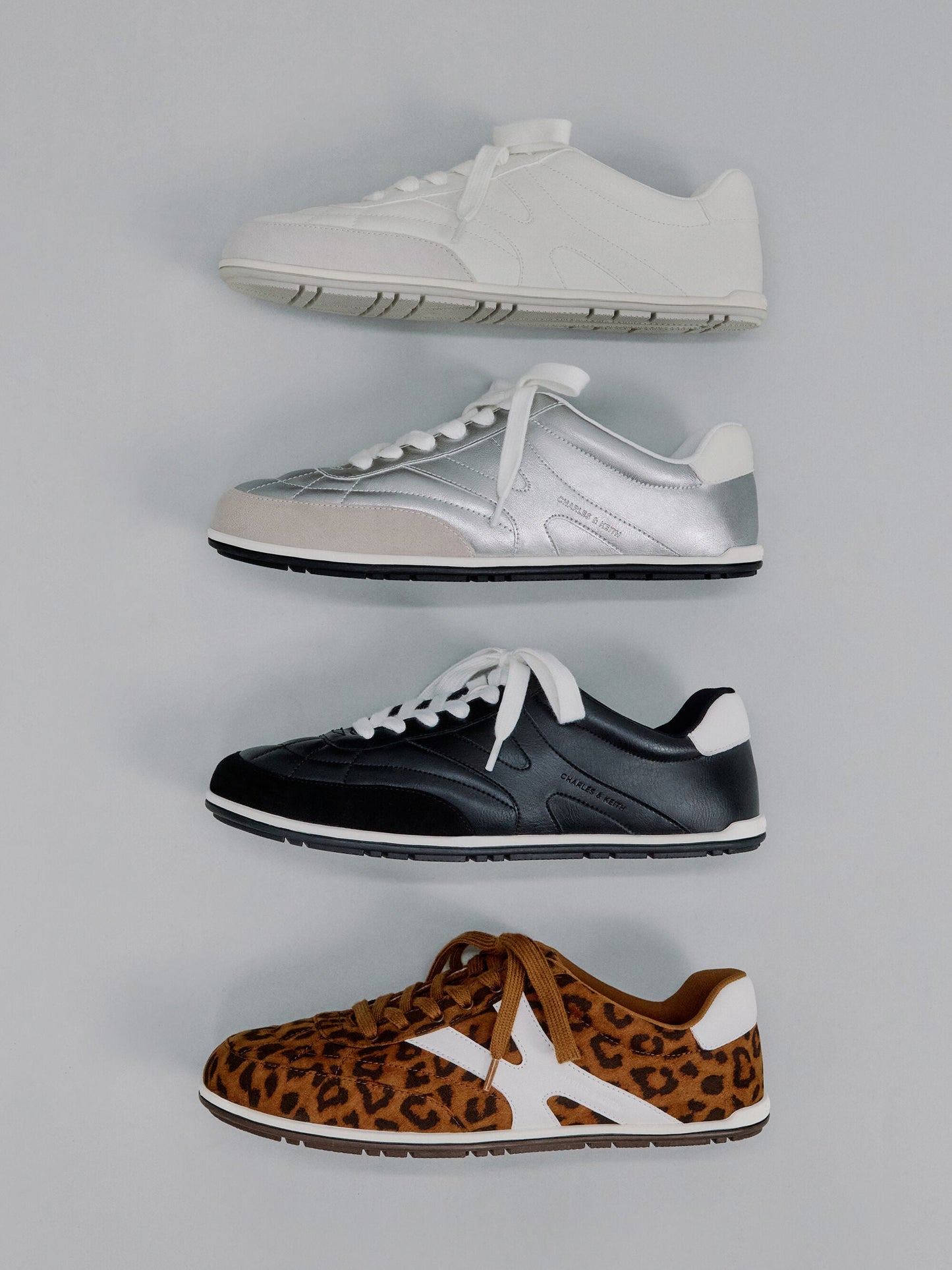 Faux Suede Leopard-Print Low-Top Sneakers - Animal Print Brown | CHARLES & KEITH