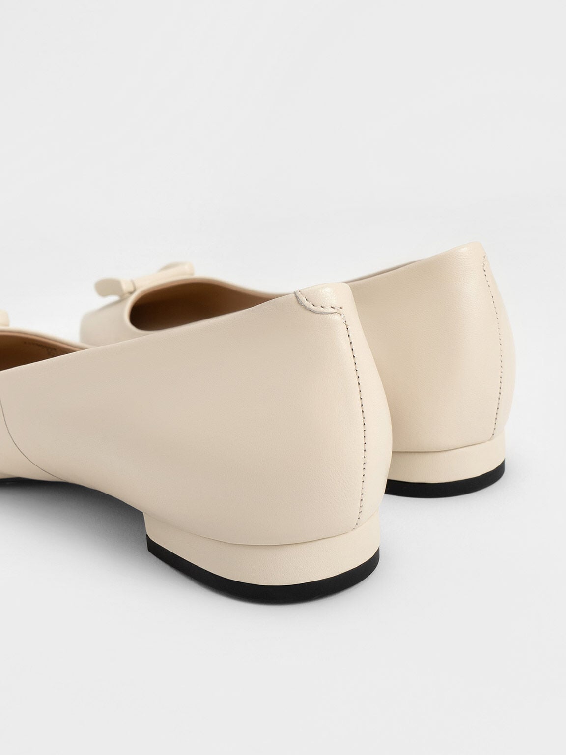 Gabine Leather Ballerinas - Chalk | CHARLES & KEITH