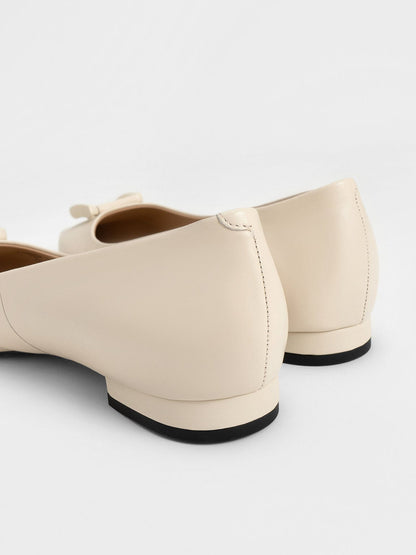 Gabine Leather Ballerinas - Chalk | CHARLES & KEITH