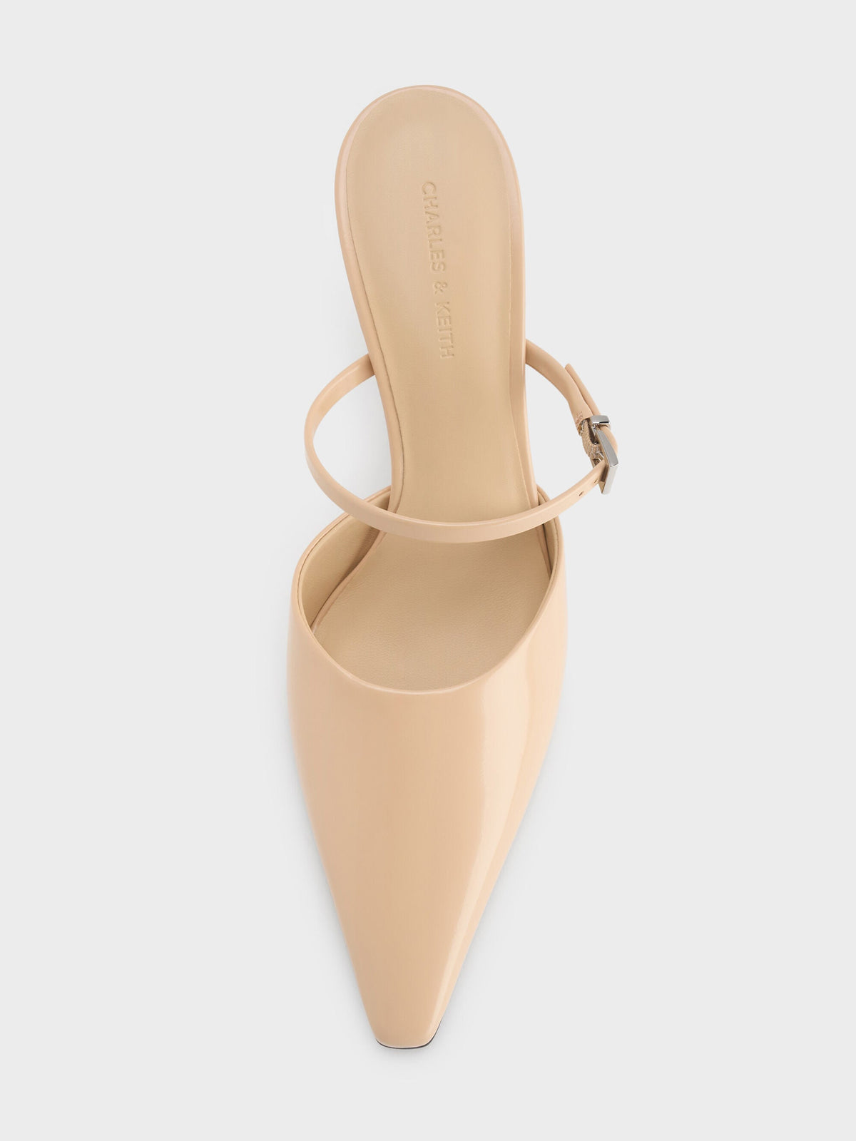 Tapered Square-Toe Heeled Mules - Sand | CHARLES & KEITH
