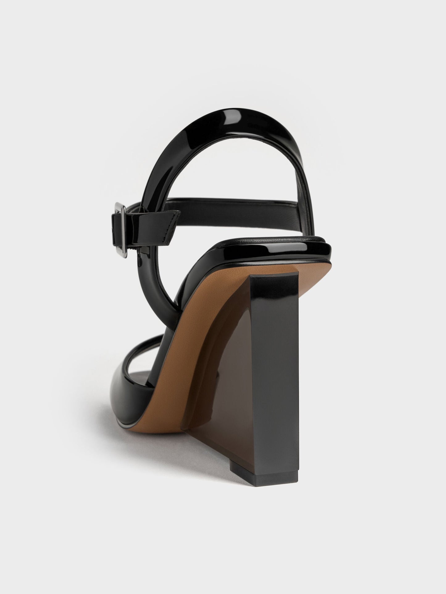 Patent Translucent-Heel Wedges - Black Patent | CHARLES & KEITH