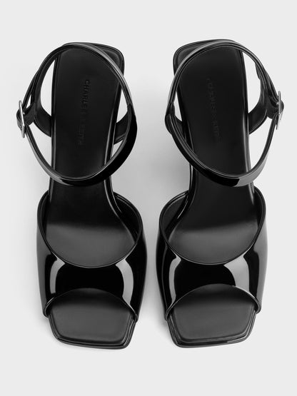 Patent Translucent-Heel Wedges - Black Patent | CHARLES & KEITH
