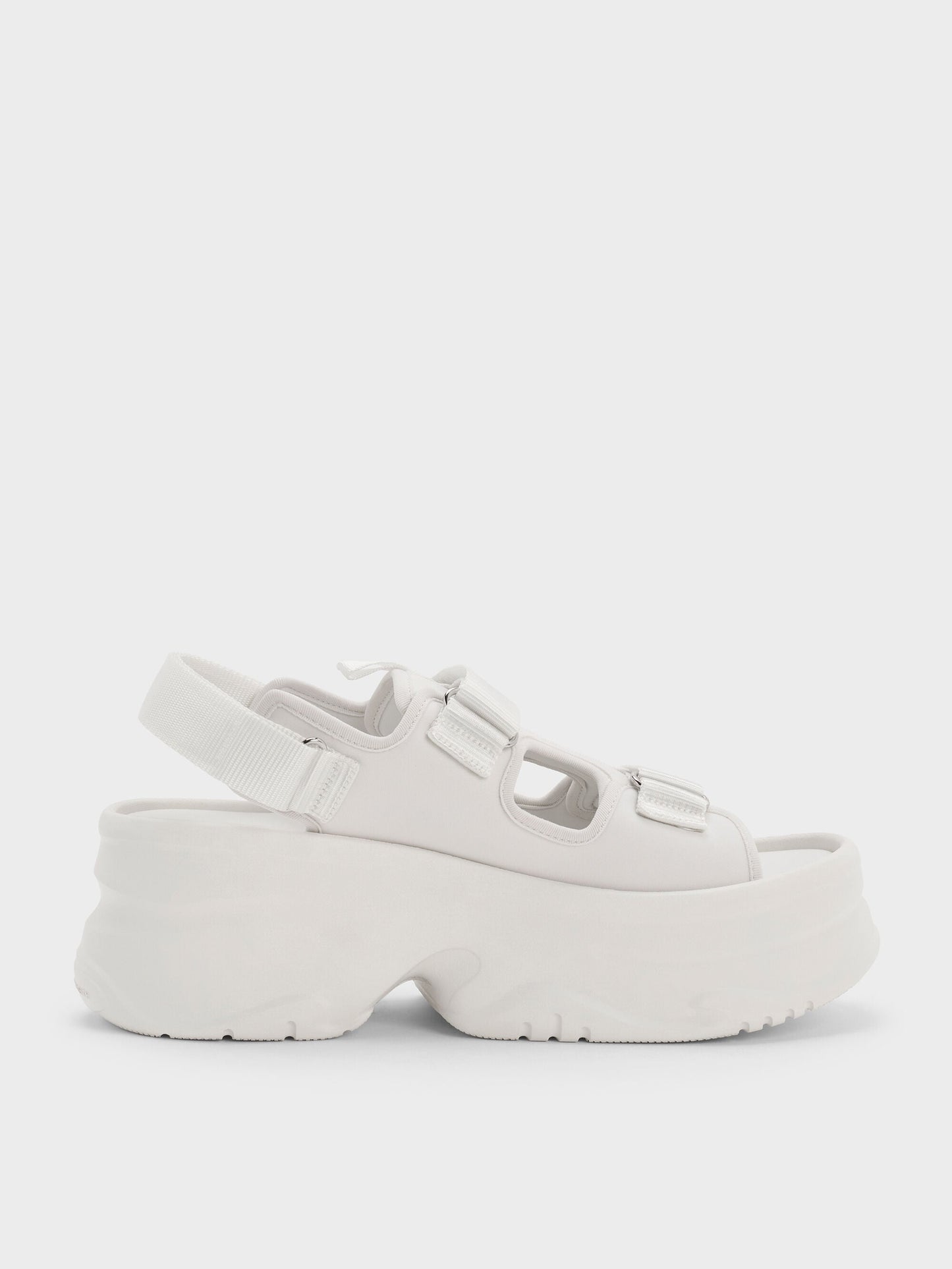 Flatform Sports Sandals - White | CHARLES & KEITH