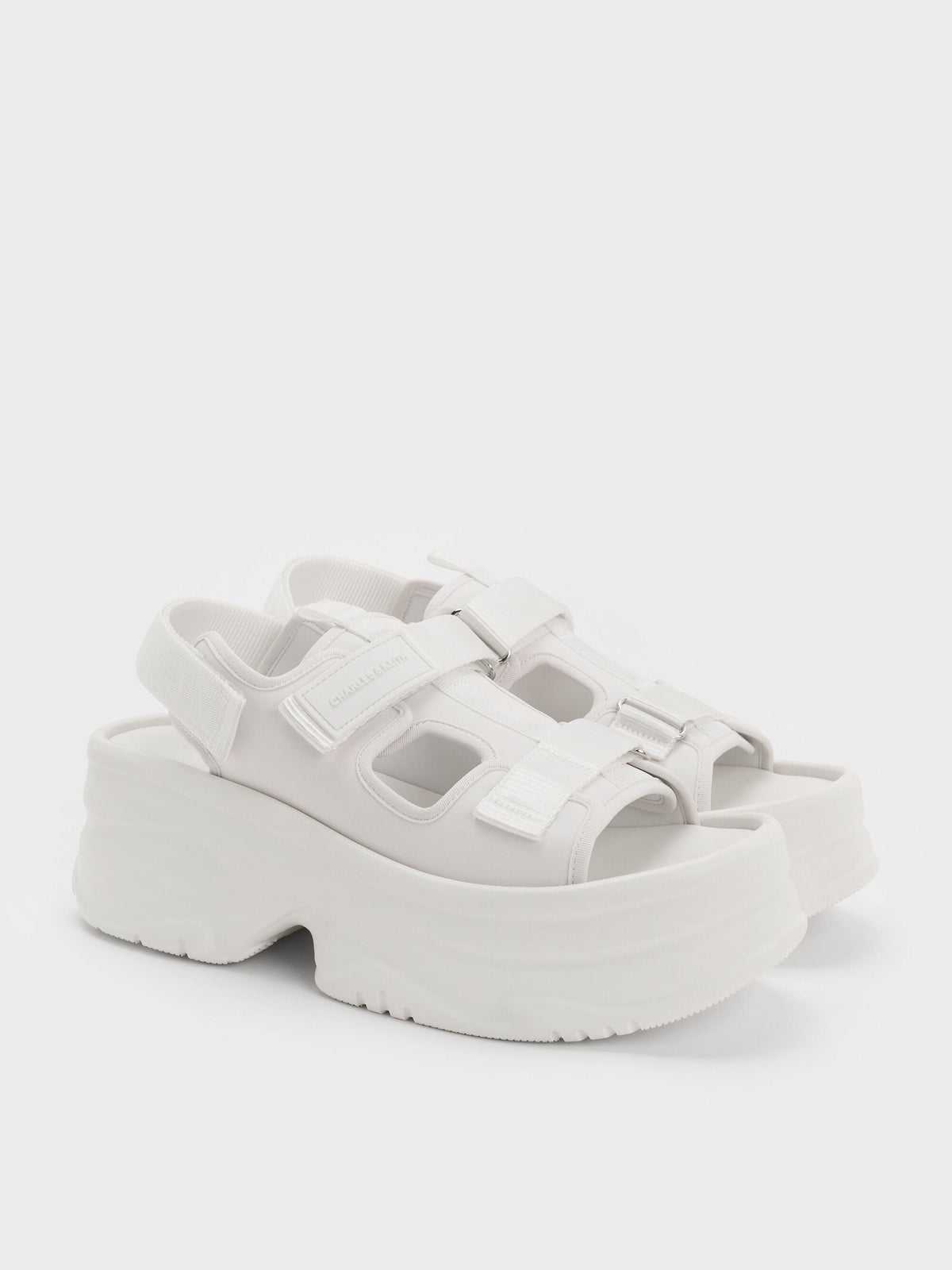 Flatform Sports Sandals - White | CHARLES & KEITH