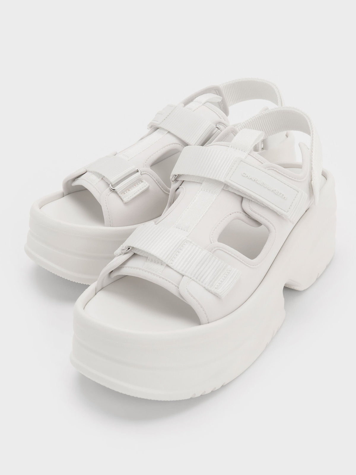 Flatform Sports Sandals - White | CHARLES & KEITH