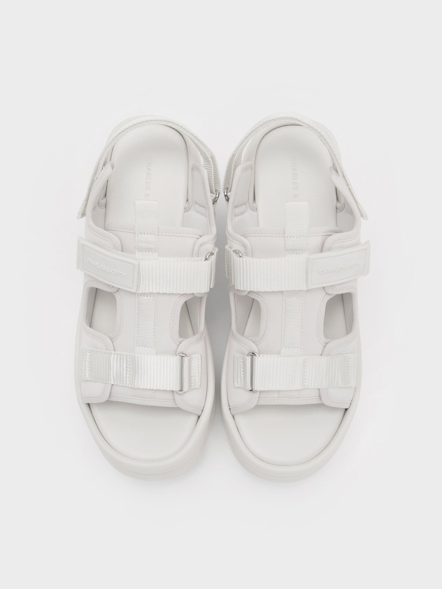 Flatform Sports Sandals - White | CHARLES & KEITH