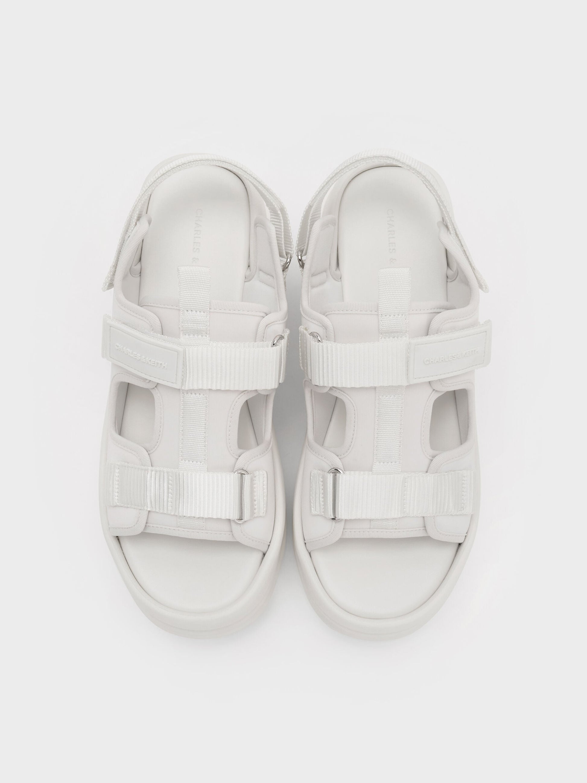 Flatform Sports Sandals - White | CHARLES & KEITH